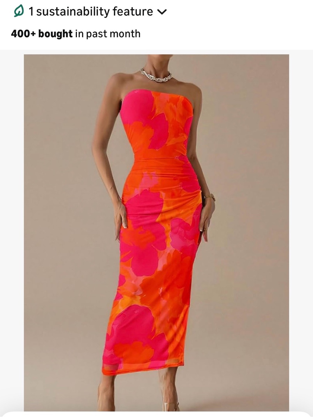Pretty Garden Strapless Mesh Floral Dress